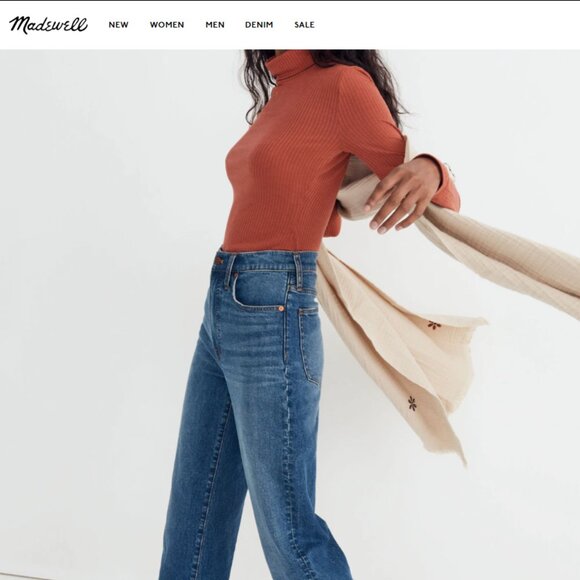 Madewell Ribbed Turtleneck Long Sleeve Base Layer or Wear Alone Earth Tone Mauve - Picture 1 of 2